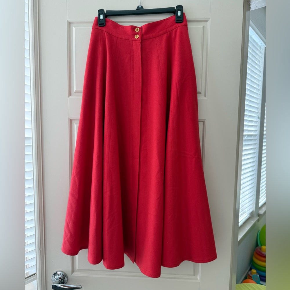 Vintage red wool skirt